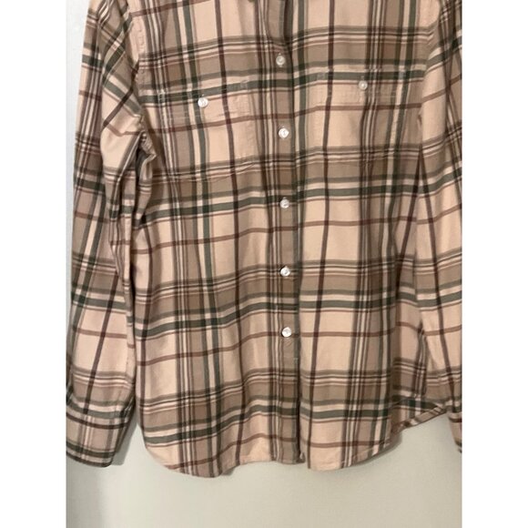 Lauren Ralph Lauren Womens Shirt Medium Bei Plaid Cotton Button-Down - Picture 6 of 10
